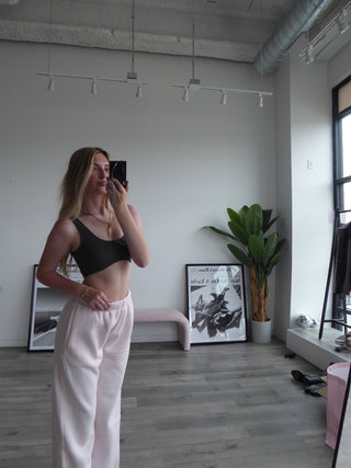 Pale Pink Staple Wide Leg Sweatpants