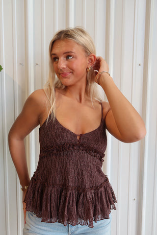 Espresso Lace Babydoll Tank