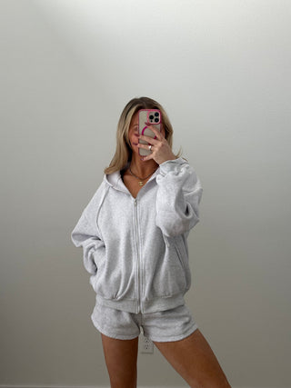 Ash Staple Oversized Zip-Up Hoodie