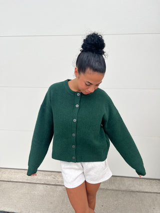 Dark Green Button Down Sweater
