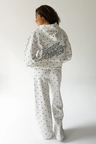 Happy Camp3r Heather Gray Polka Dot Appliqué Hoodie