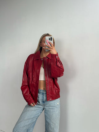 Vintage Style Faux Leather Jacket