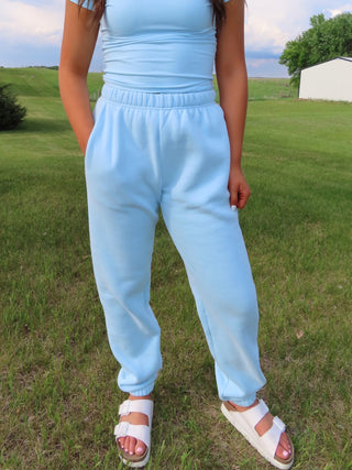 Pale Blue Staple Joggers