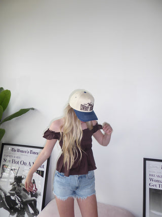 Ruched Off The Shoulder Top With Bow