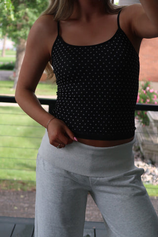 Black Polka Dot Strap Cami