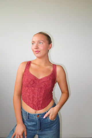 Textured Lace Corset Top