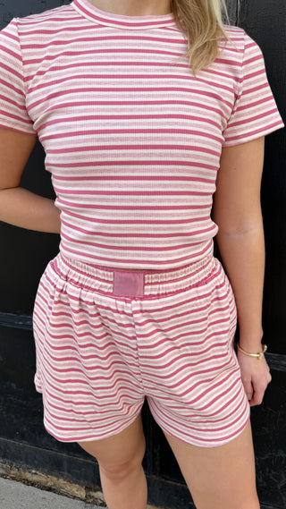 Pink Striped Shorts