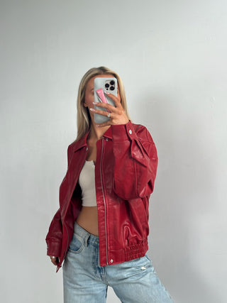 Vintage Style Faux Leather Jacket