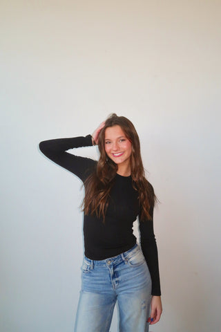 Black Long Sleeve Jersey T-Shirt