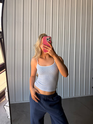White Polka Dot Strap Cami