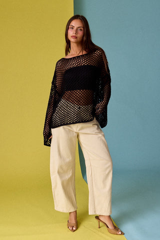 Black Crochet Long Sleeve