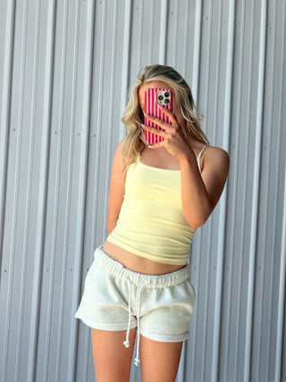 Pale Yellow Everyday Square Neck Cami