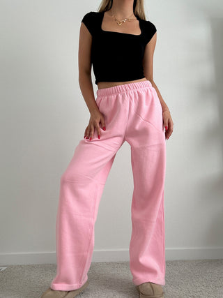 Long Blush Staple Wide Leg Sweatpants