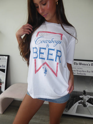 Cowboys & Beer Oversized Tee Shirt