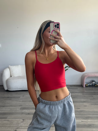 True Red Butter Soft Cropped Tank Top