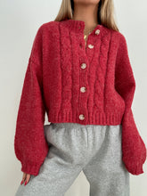 Load image into Gallery viewer, Red Cardigan Sweater
