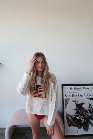 American Flag Crochet Sweater