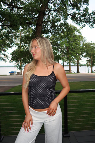 Black Polka Dot Strap Cami