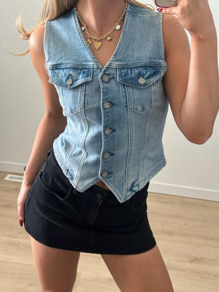 HIDDEN Fitted Denim Vest