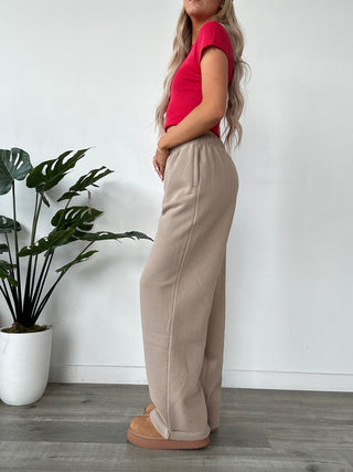 Long Sand Staple Wide Leg Sweatpants