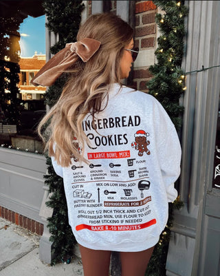 Grey Gingerbread Recipe Embroider Crewneck