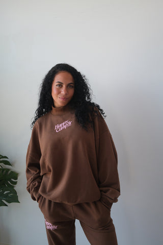 Happy Camp3r Chocolate Mockneck Sweatshirt