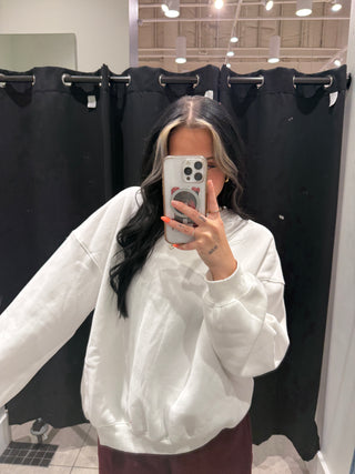 White Staple Oversized Crewneck