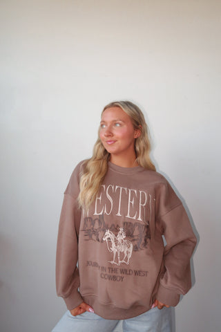 “Western” Embroidered Crewneck