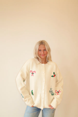 Christmas Patch Cardigan Sweater