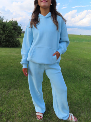 Pale Blue Staple Oversized Hoodie
