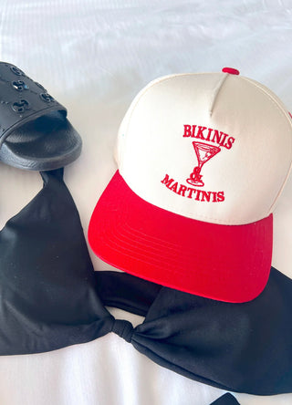 “Bikinis Martinis” Red Trucker Hat