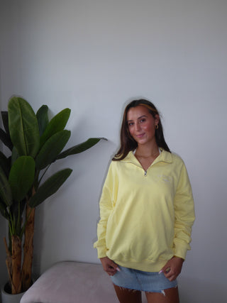 Banana Yellow Quarter Zip Sweatshirt