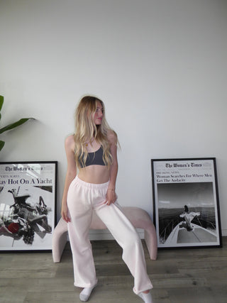 Pale Pink Staple Wide Leg Sweatpants