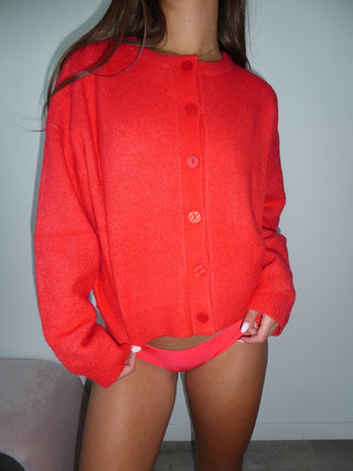 Red Button Down Sweater