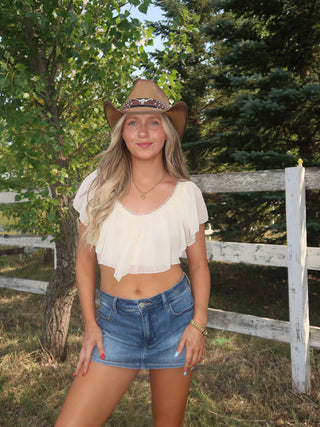 Ivory Scoop Neck Top