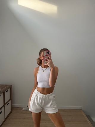 White Staple Shorts