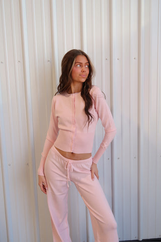 Light Pink Knit Button Down