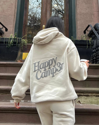 Happy Camp3r Beige Puff Series Hoodie