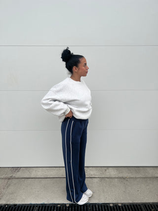 Modal Navy Flowy Side Stripe Track Pants