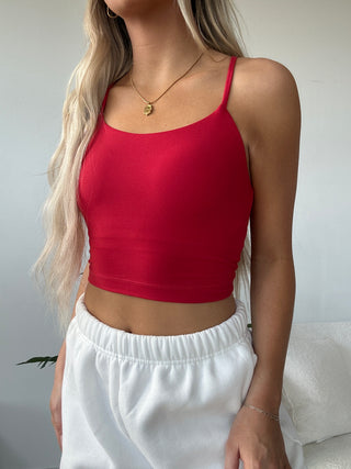 True Red Butter Soft Cropped Tank Top