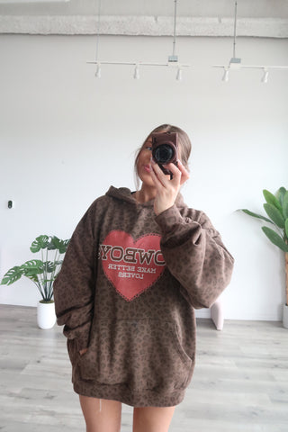 Leopard Heart “Cowboys Make Better Lovers” Hoodie