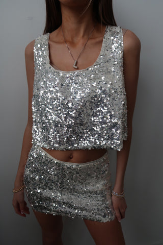 Ivory Sequin loose Tank