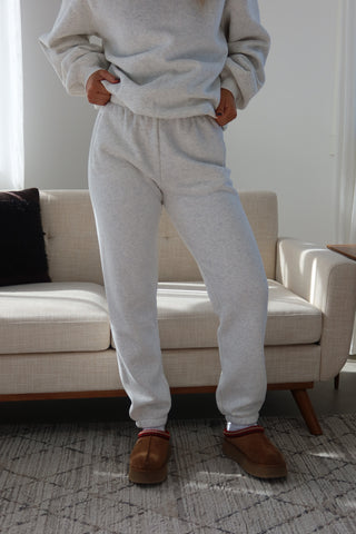 Heather White Staple Joggers