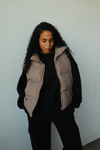 Taupe Puffer Vest