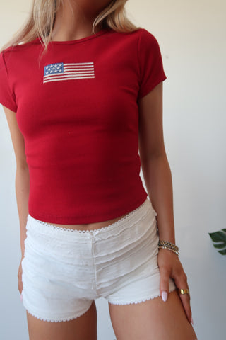White Ruffle Shorts