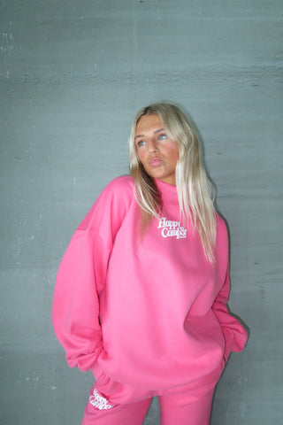 Happy Camp3r Hot Pink Mockneck Sweatshirt