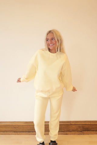 Pale Yellow Staple Joggers