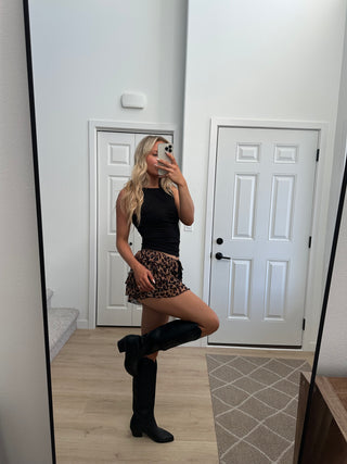 Leopard Ruffle Skort