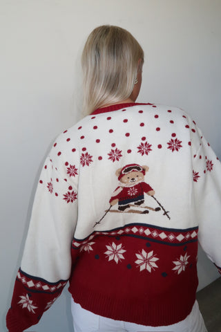 Ski Bear Cardigan Sweater