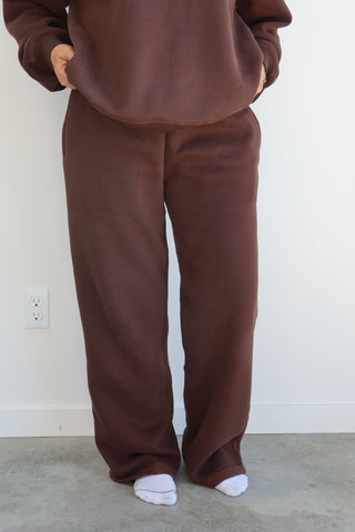Espresso Staple Wide Leg Sweatpants